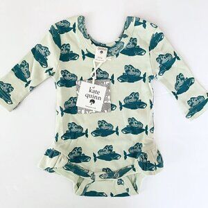 NWT Kate Quinn Butterfly Whale Long Sleeve Bodysuit 0-3 Months